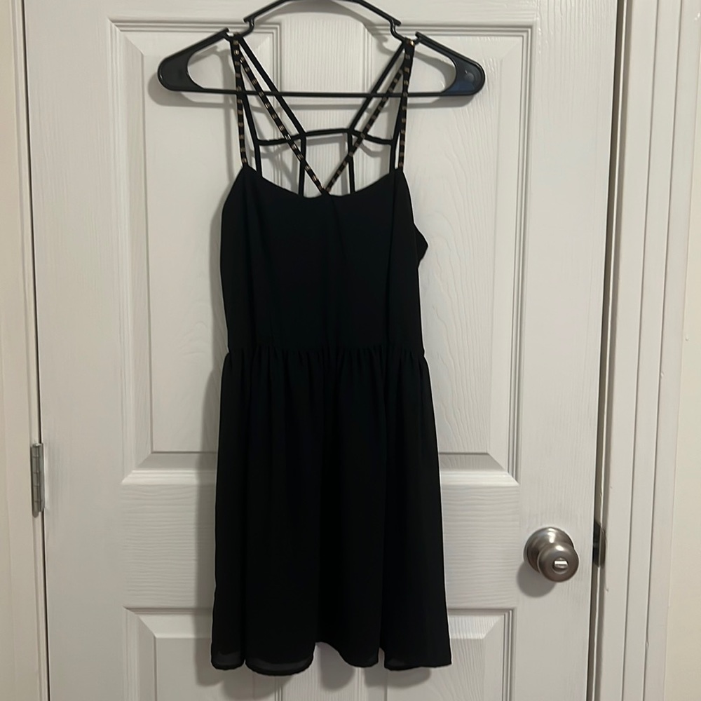 Lovemarks black beaded mini dress